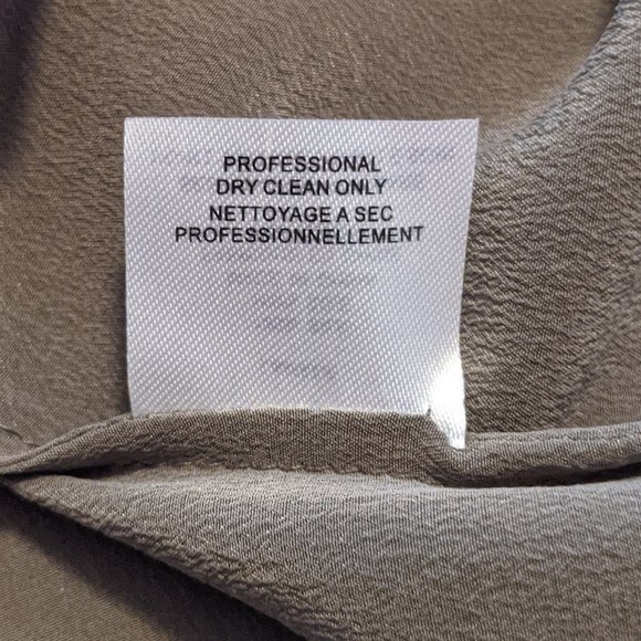 NWT LA Made Maya Silk Short Sleeve V Neck Dress Dusty Olive Size Medium - Picture 14 of 14